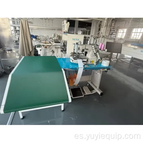 Máquina de cinta transportadora semiautomática Twin Yuyi YLO-675 220V con aguja y plegado ondulado